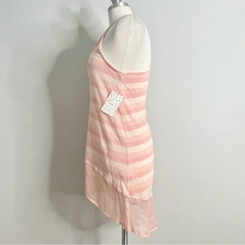 FREE PEOPLE Striped Ribbed Racerback Tunic Tank Top Mini Dress - Picture 4 of 8